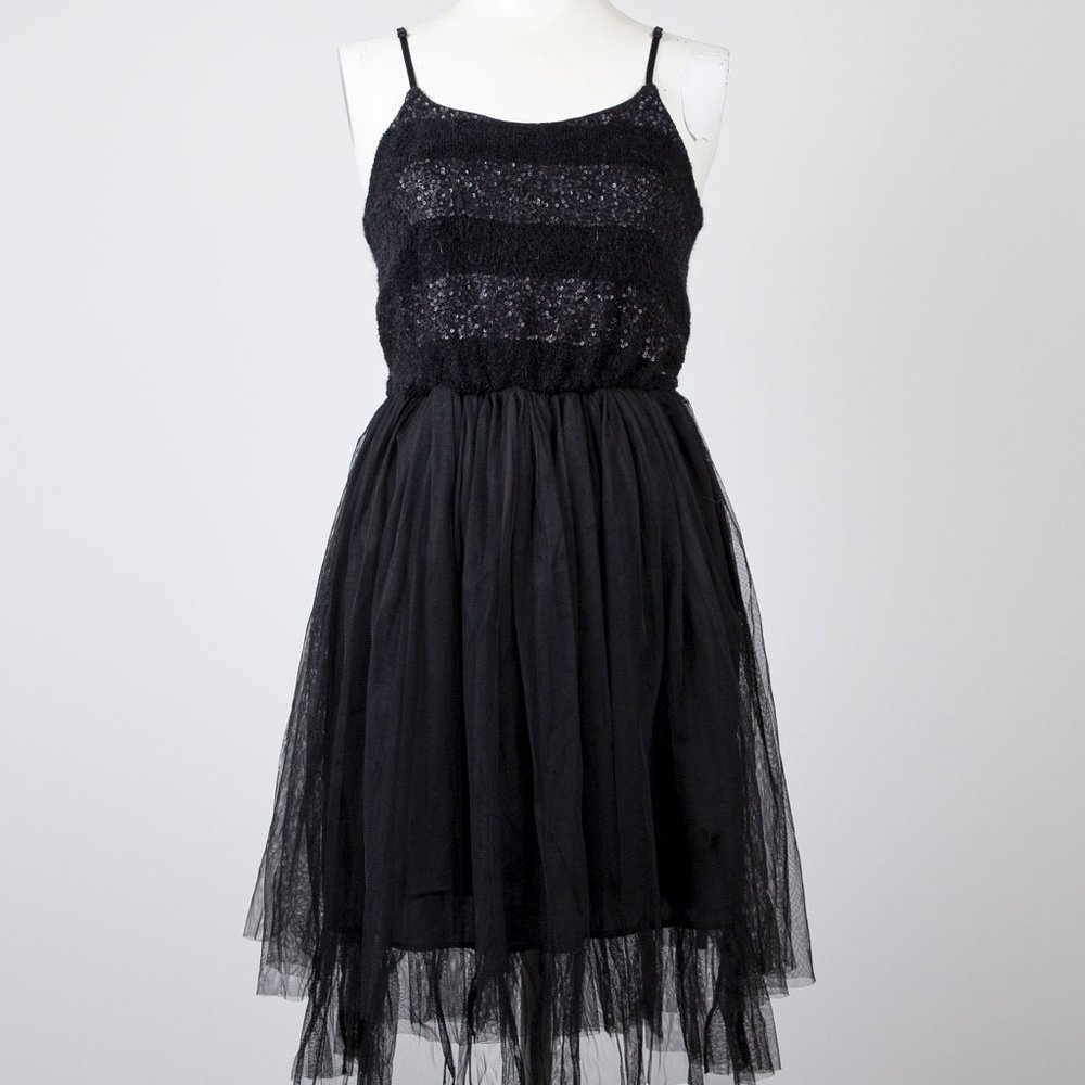 Sequin Knit Tulle Dress